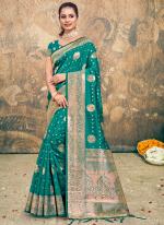 Silk Blue Traditional Wear Weaving Saree